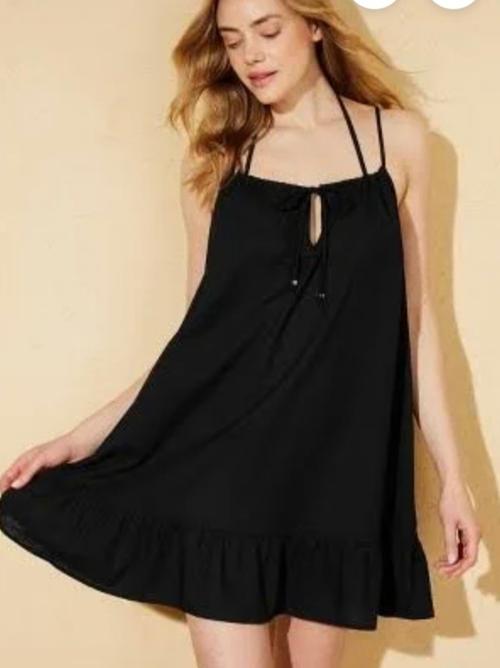 Shade & Shore Black Spaghetti Strap Swim Coverup